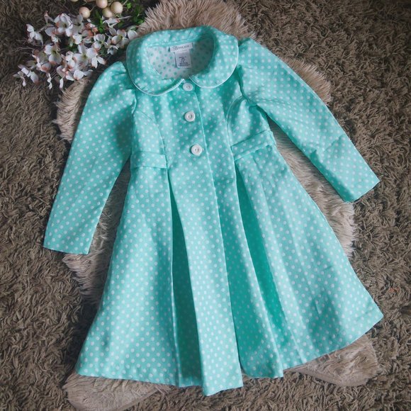 Bonnie Jean Other - Bonnie Jean Girls Sz 6 Mint Polka Dotted Lightweight Dress Jacket Coat